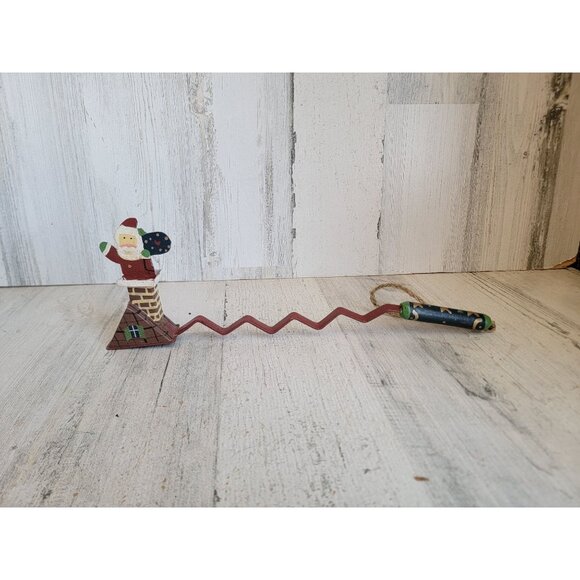 Vintage Santa Claus rooftop long hanging ornament Xmas unique - Picture 1 of 9